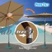 Sunrise 9' Outdoor Patio Solar Umbrella with 40 LED lights and 8 Ribs, Garden Sunshade with Crank and Tilt (Tan)   570466769